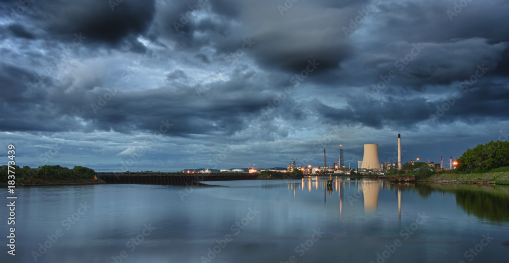 Fototapeta premium Industrial view of the Manchester ship canal