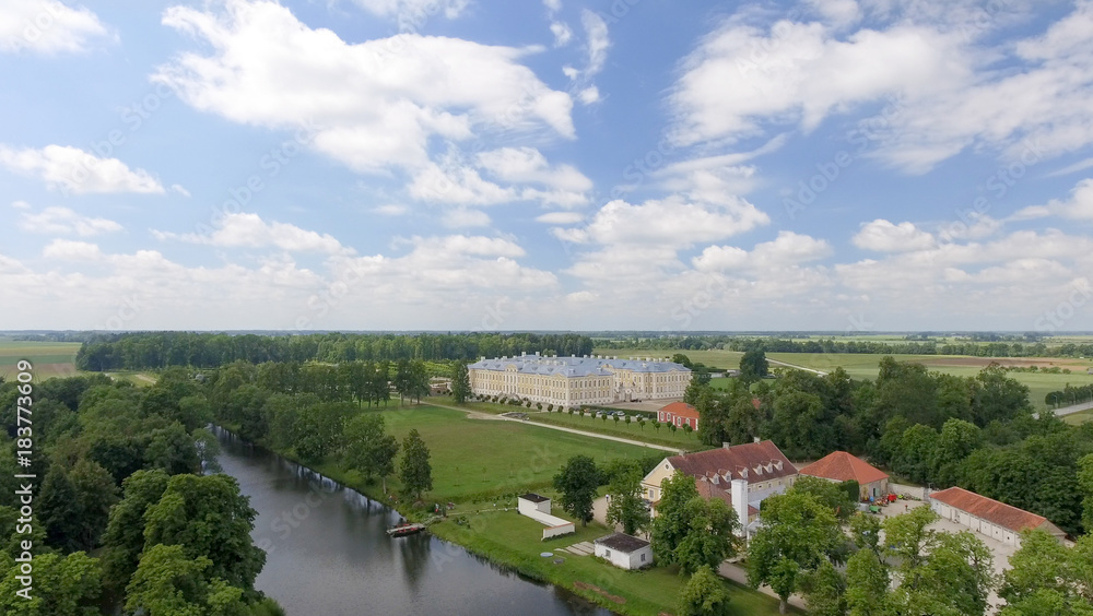 Fototapeta premium Aerial view of beautiful summer countryside