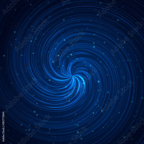 Blue spiral abstract background.