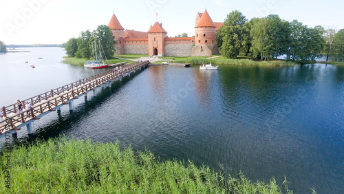 Aerial view of Trakai Castle, Lithuania