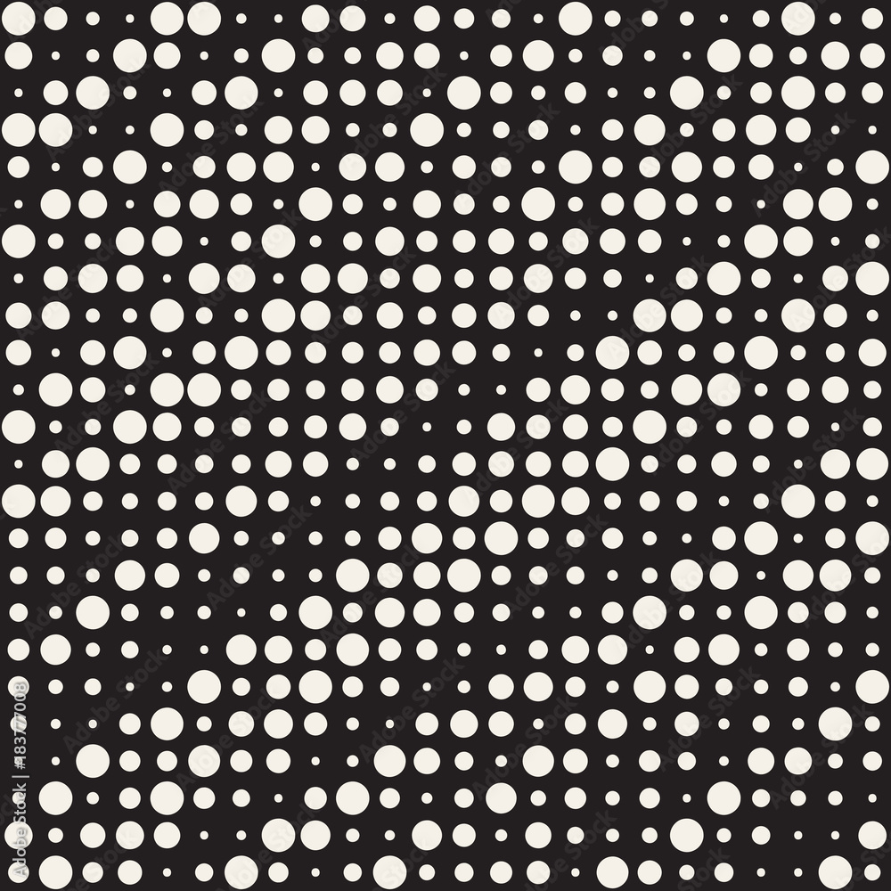Modern Stylish Halftone Texture. Endless Abstract Background With Random Circles. Vector Seamless Mosaic Pattern. Modern Stylish Halftone Texture. Endless Abstract Background With Random Circles. Vector Seamless Mosaic Pattern.