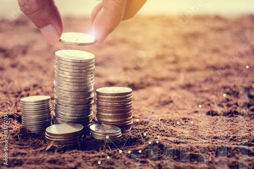 Growing saving money concept
