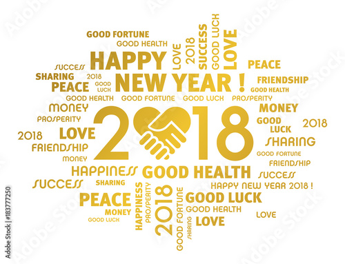 Happy New Year 2018 Greeting card for sharing