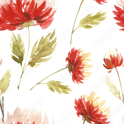 Cute Floral pattern in the aster flower. Motifs scattered random. Seamless texture. Elegant template for fashion prints. Printing with pink flowers. White background.