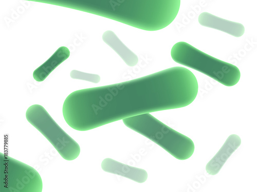 Green probiotics bacteria background. Concept of healthy nutrition ingredient for therapeutic purposes.