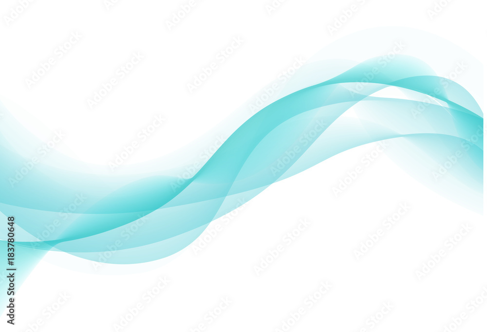 Vector blue abstract decorative wave isolated on white background Vector blue abstract decorative wave isolated on white background