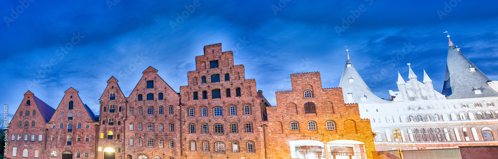Salzspeicher, historic brick buildings of Lubeck, Germany
