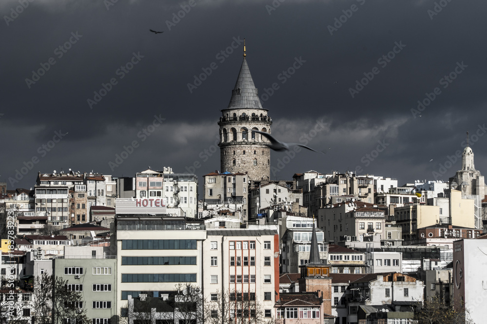 A lost church in Istanbul with fragmented clouds 2