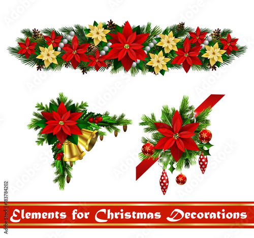 Vector Christmas Fir Decoration isolated