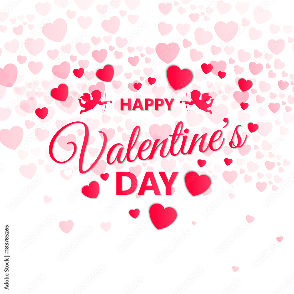 Love Valentines Day. Card Background. Love concept design. Vector hearts with text. EPS10