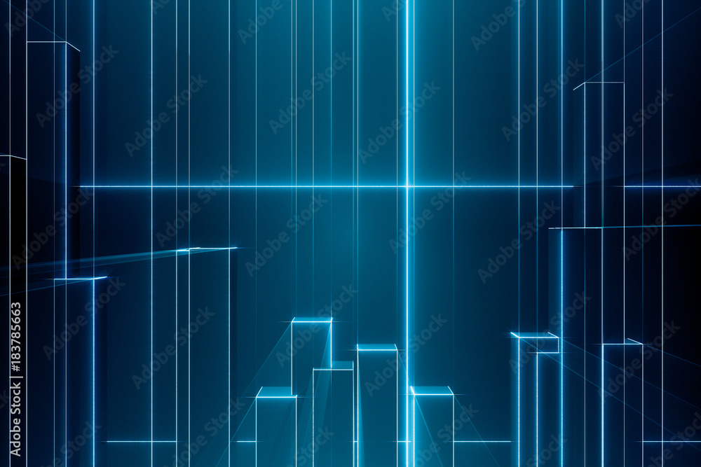 Abstract blocks background. light line, 3d rendering Abstract blocks background. light line, 3d rendering