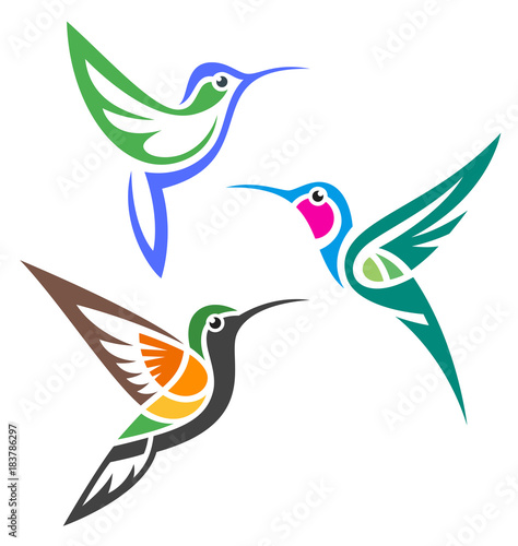 Stylized Birds - Hummingbirds © Egret77