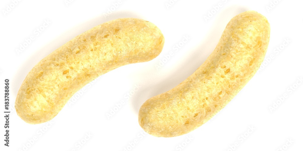 Realistic 3D Render of Corn Puffs Realistic 3D Render of Corn Puffs