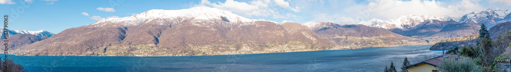Giant Panoramic view of Lake Como and mountains