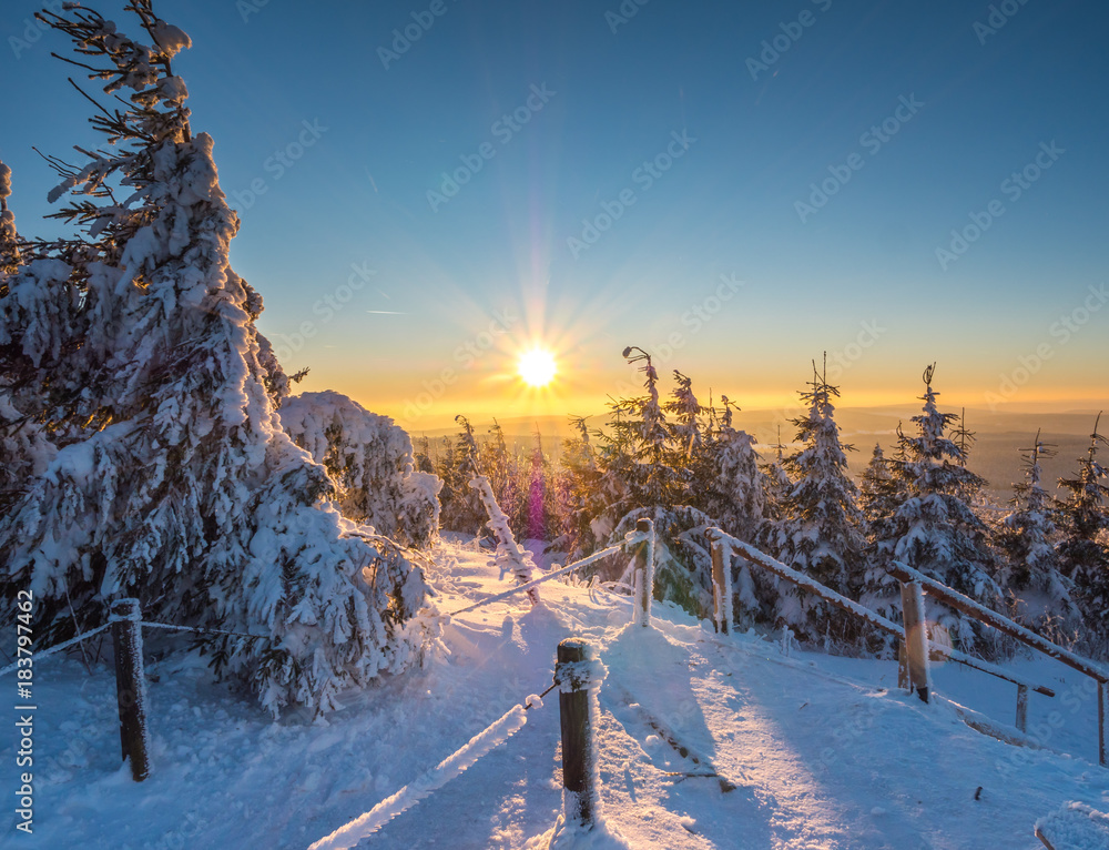 Fototapeta premium Winterimpression Sonnenuntergang