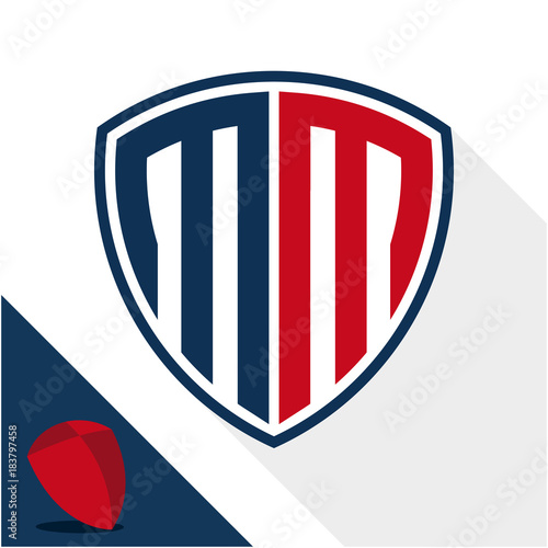 Free Download Icon logo / shield badge with combination of M & M initials - GFXLoad