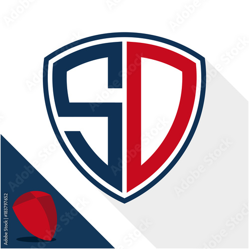 Free Download Icon logo / shield badge with a combination of S & D initials - GFXLoad