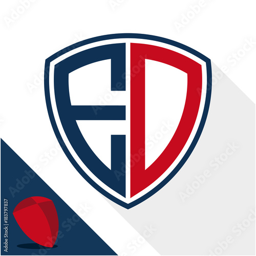 Icon logo / shield badge with a combination of E & D initials Free Download Icon logo / shield badge with a combination of E & D initials - GFXLoad