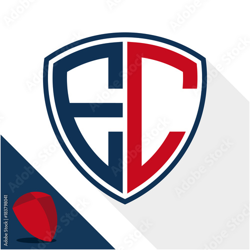 Free Download Icon logo / shield badge with a combination of E & C initials - GFXLoad