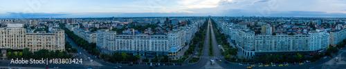 City aerial panorama bucharest