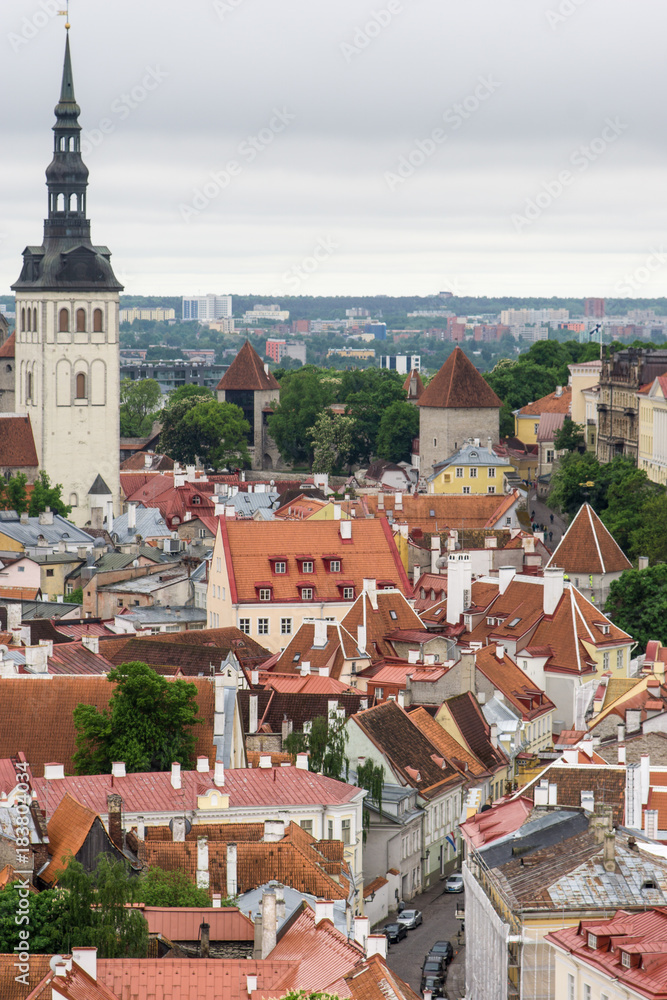Tallin old town. Roofs of capital city of Estonia.