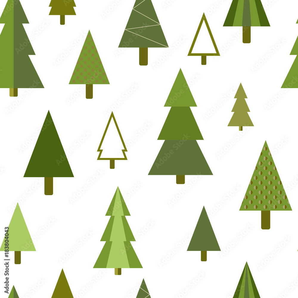 simple geometric firs, pines, Christmas trees seamless background simple geometric firs, pines, Christmas trees seamless background