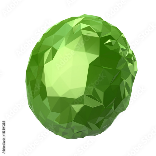 3d illustration green crystal sphere