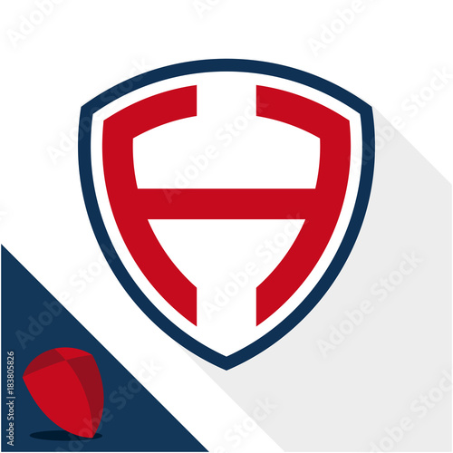 Free Download Icon logo / shield badge with a combination of letter H - GFXLoad