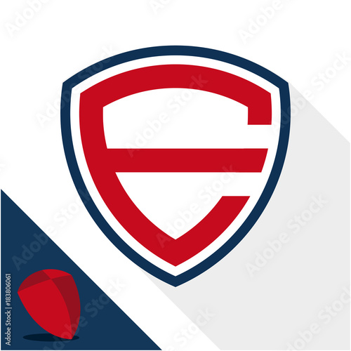 Free Download Icon logo / shield badge with a combination of letter E - GFXLoad