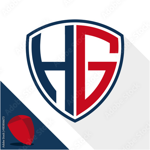 Free Download Icon logo / shield badge with combination of H & G initials - GFXLoad