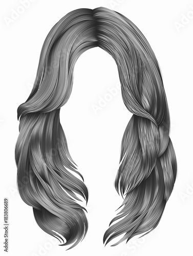 trendy woman long hairs  colors .  beauty fashion .  realistic  graphic 3d
