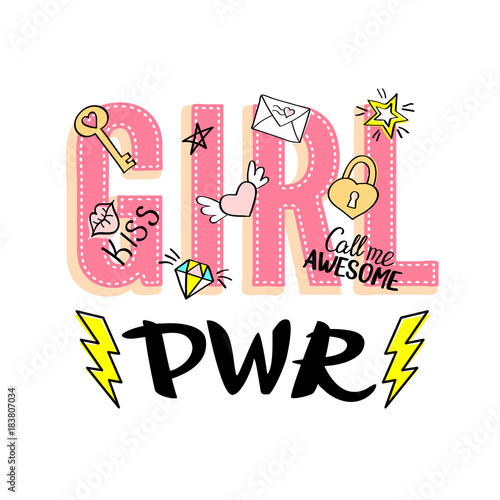 Girl Power Lettering With Girly Doodles And Hand Drawn Phrases For Valentines Day Card Design Girl S T Shirt Print Hand Drawn Fancy Comic Feminism Slogan In Cartoon Style Stock Vector Adobe Stock Girl Power Lettering With Girly Doodles And Hand Drawn Phrases For Valentines Day Card Design Girl S T Shirt Print Hand Drawn Fancy Comic Feminism Slogan In Cartoon Style Stock Vector Adobe Stock