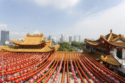 Canvas Print The Thean Hou Temple is a 6-tiered temple to the Chinese sea goddess Mazu located in Kuala Lumpur, Malaysia