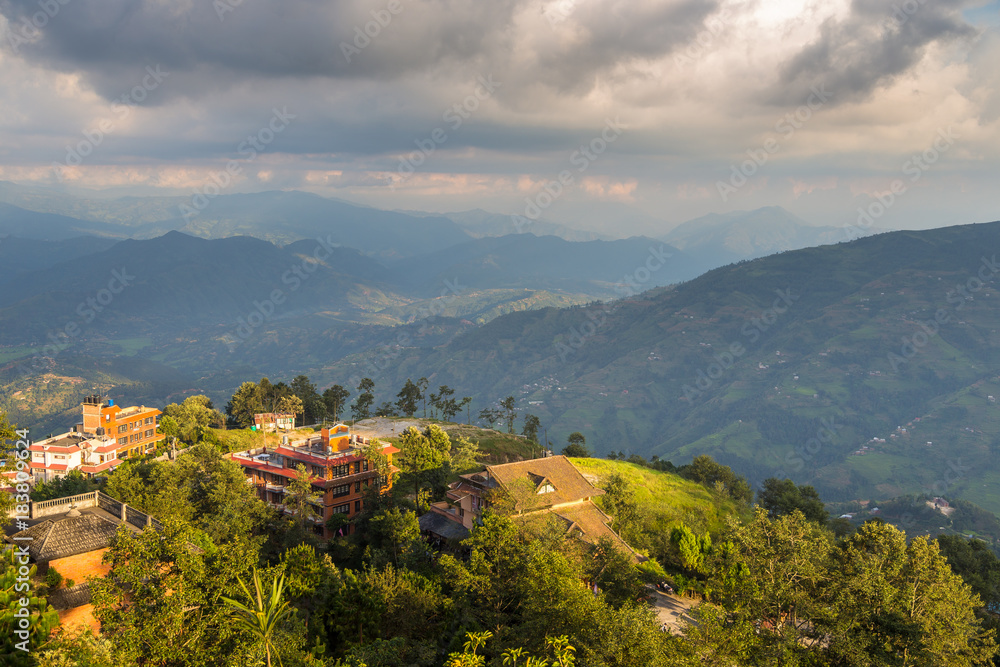 View of the mountains in Nagarkot, Nepal