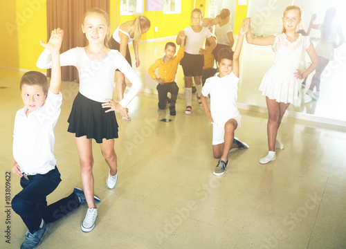 Fototapeta Naklejka Na Ścianę i Meble -  Children  enjoying of partner dance