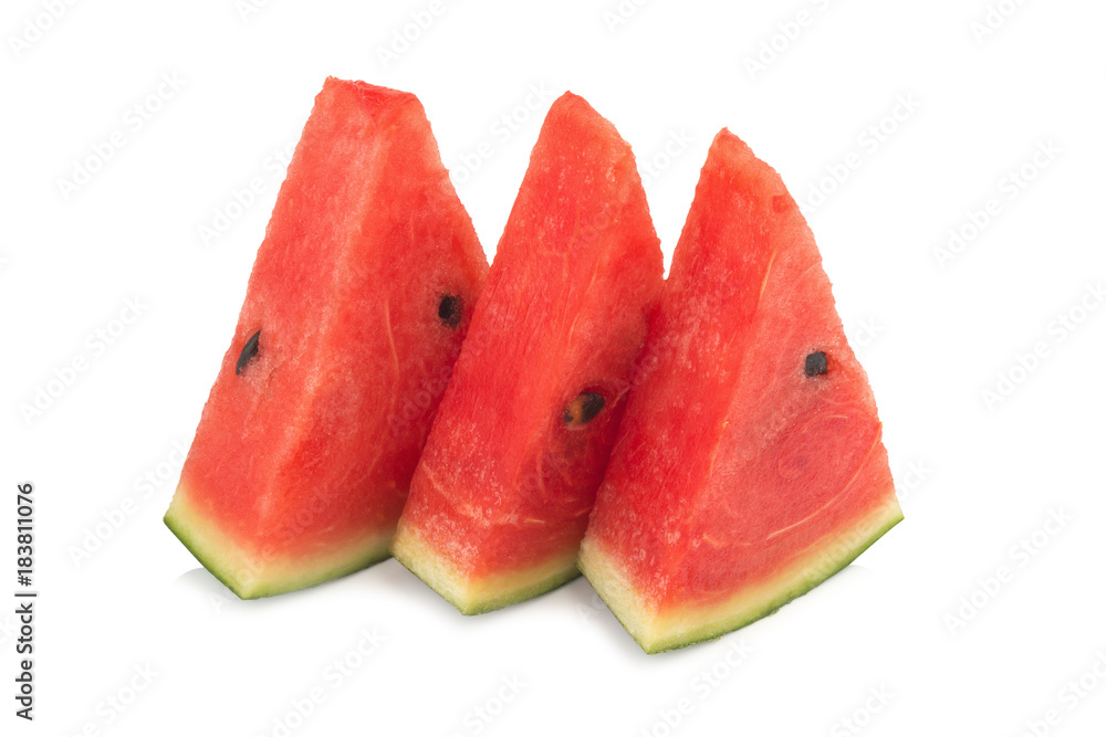 pieces watermelon on a white background pieces watermelon on a white background