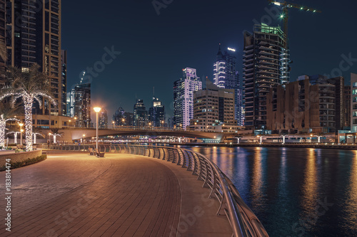 Promenade and canal in Dubai Marina