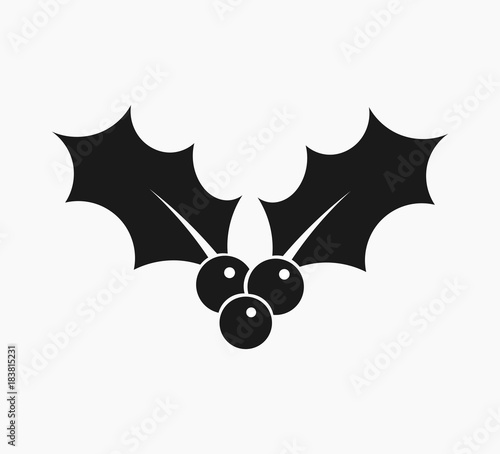 Christmas holly icon