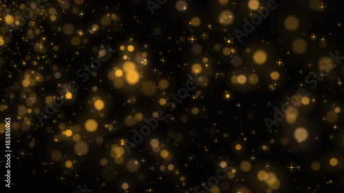 Bright shining christmas stars and particles 3d illustration