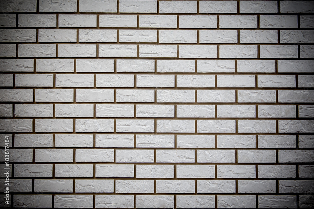 Obraz premium Brick wall. White stone brick texture background
