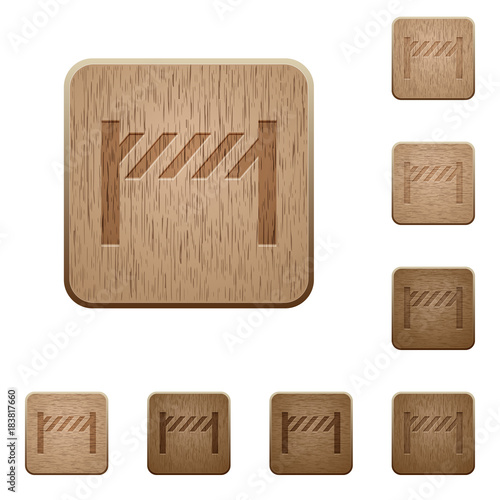 Road closure fence wooden buttons