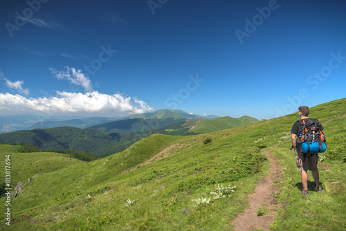 Hiker in the mountain