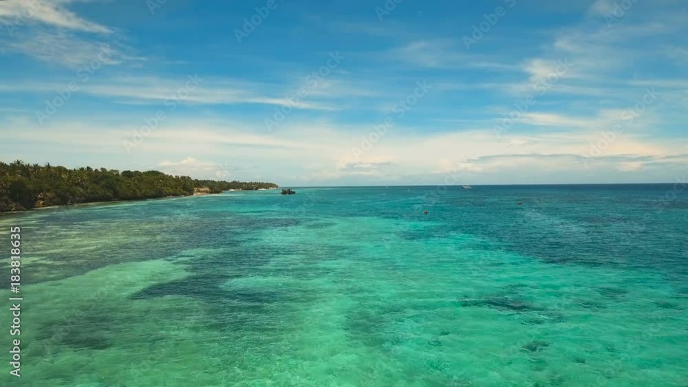 Aerial view of tropical beach with beach,resort, hotels on the island Bohol, Anda area, Philippines. Beautiful tropical island with sand beach, palm trees. Tropical landscape: beach with palm trees Aerial view of tropical beach with beach,resort, hotels on the island Bohol, Anda area, Philippines. Beautiful tropical island with sand beach, palm trees. Tropical landscape: beach with palm trees