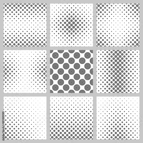 Seamless geometric monochrome circle pattern design set © David Zydd