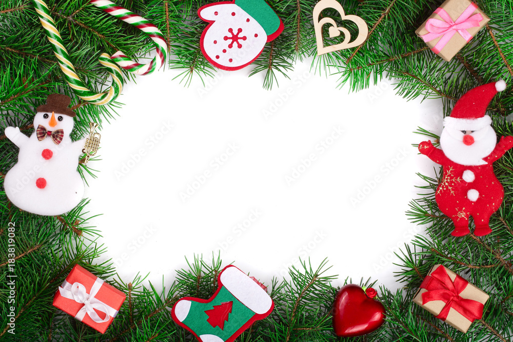 Christmas frame decorated isolated on white background with copy space for your text Christmas frame decorated isolated on white background with copy space for your text