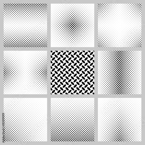 Black and white ellipse pattern background design set