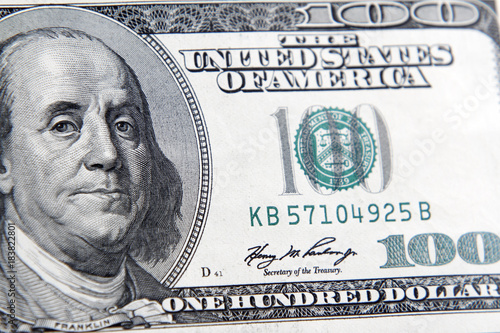 Benjamin Franklin on one hundred dollar banknote