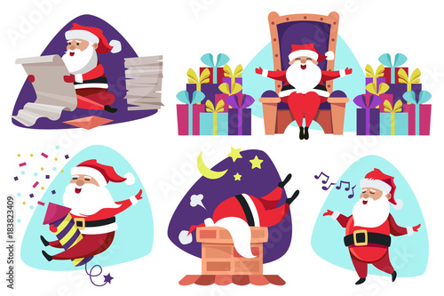 christmas cartoon santa claus collection