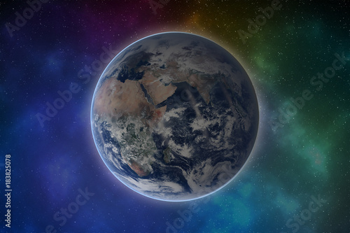 Fototapeta Naklejka Na Ścianę i Meble -  Planet Earth in the solar system. Elements of this image are furnished by NASA