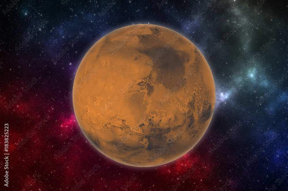 Obraz premium Planet Mars in space. Elements of this image furnished by NASA 